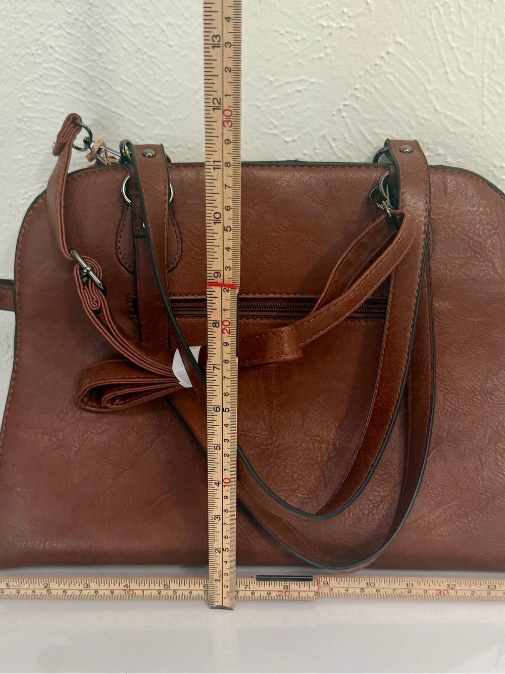 Classic Brown Women's Tote Bag with Tassel - Picture 3 of 4